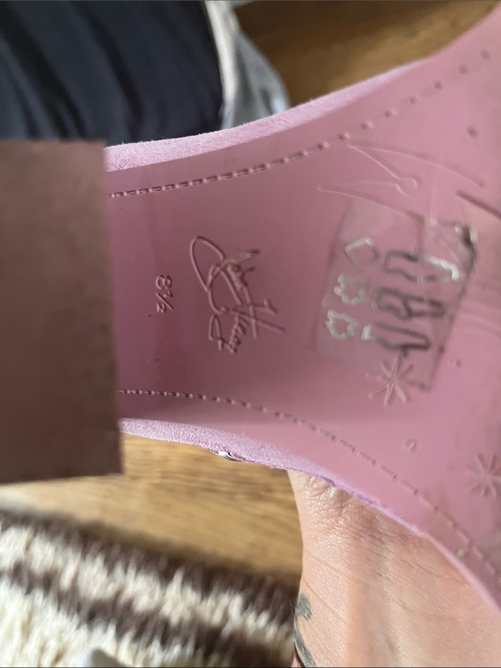 Pink Suede Lace-Up Ankle Boots with Buckle Strap - Picture 4 of 6